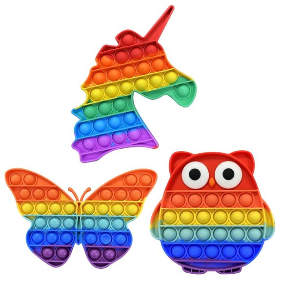 3 Pack-Bubble Fidget Poppers Fidget Toy, Kids Silicone Sensory Popper Toy - Picture 1 of 6